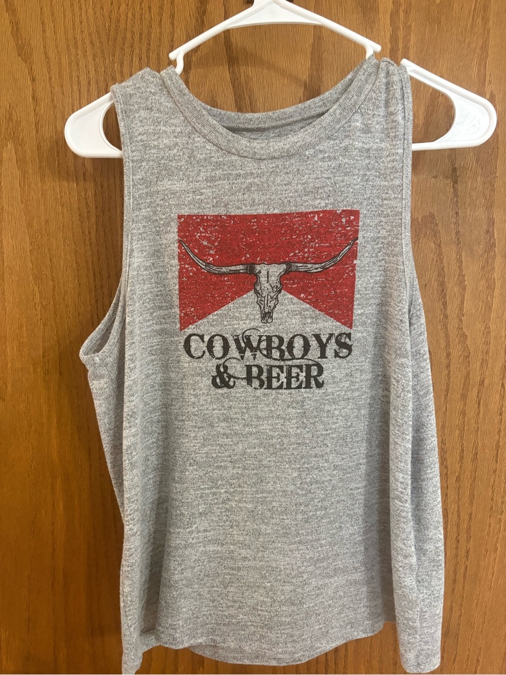SHEIN Gray Tank Top with Red Graphic
